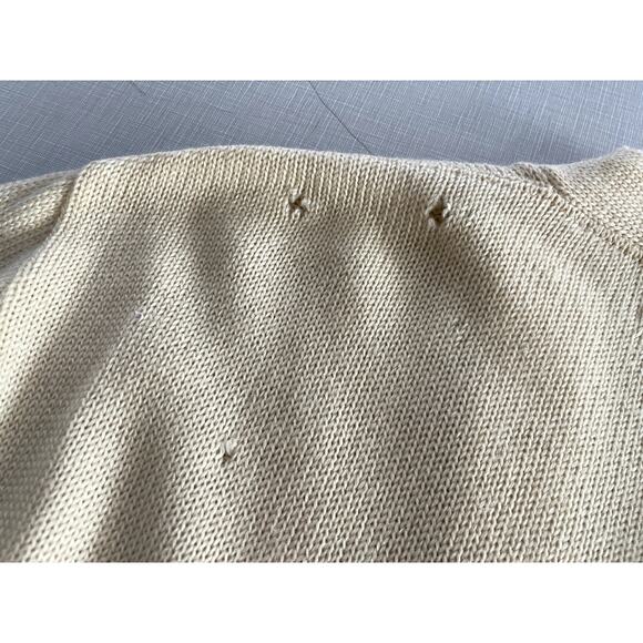 Sarby Sportswear Sz M Letterman Cardigan Sweater Cream Wool Vintage 1950's - Picture 15 of 16